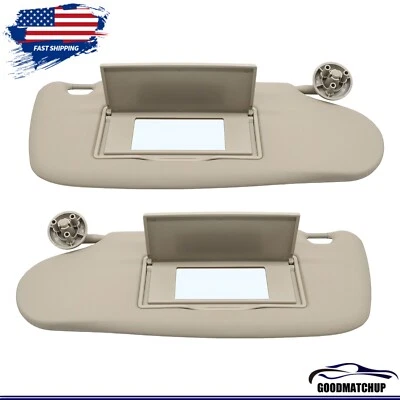 Pair Left & Right Sun Visor Set For 2002-2009 Dodge Ram 1500 2500 3500 Beige Foto 1 de 4