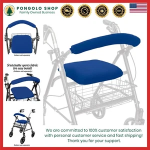Universal Rollator Walker Seat & Backrest Covers - Blue, Washable Polyester/N... - Picture 1 of 9