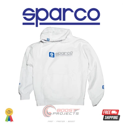 Толстовка Sparco www на молнии с капюшоном предварительно укороченный хлопок XLarge белая SP03100B4XL - Изображение 1 из 4