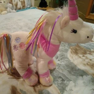 Webkinz Ribbon Unicorn HM461 Plush ONLY No Code ganz - Picture 1 of 2