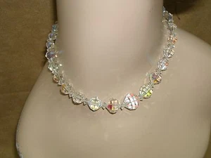 BEAUTIFUL VINTAGE LAGUNA SWAROVSKI AB IRIDESCENVT CRYSTAL CHOKER NECKLACE! - Picture 1 of 9