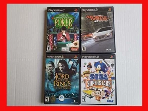 Lote Sega SuperStars Tokyo Xtreame Racer Zero LOTR 2 Towers World Champ Poker PS2 - Imagen 1 de 2