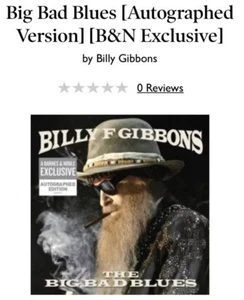 BILLY F GIBBONS THE BIG BAD BLUES Autographed Vinyl ZZ TOP Legend Signed Edition - Picture 1 of 2