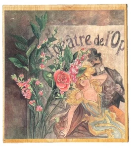 Theatre de l’Opera Man Woman Stage Play Advert Stamps Happen Wood Rubber Stamp - Bild 1 von 5