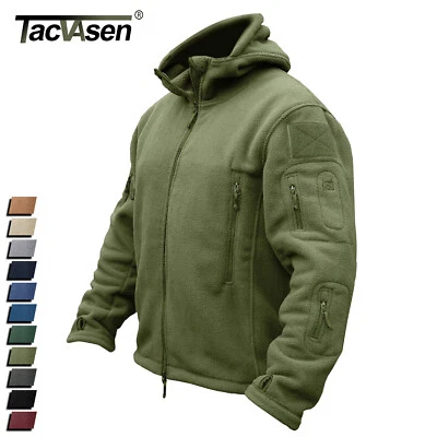 Men's Fleece Work Jacket Winter Warm Hoodies Outdoor Hiking Sports Casual Jacket - Image 1 of 4