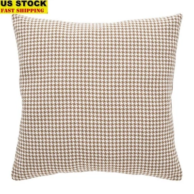 Woven Houndstooth Decorative Pillow 18x18 Indoor Throw Cushion Accent Home Decor - Image 1 of 4