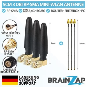 1-3x Mini WLAN Antenne 3 db dbi 4cm RP-SMA WiFi Pigtail Router PC Fritz!Box - Bild 1 von 4