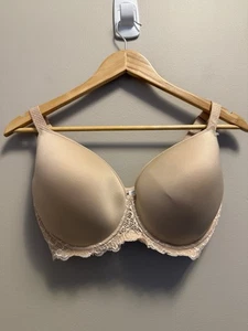 SIMONE PERELE BRA CARESSE 3D SPACER FOAM PLUNGE 34F #12A316F NUDE NWOT - Picture 1 of 10