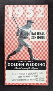 1952 Baseball Spielplan Booklet MLB PCL Texas League Golden Wedding Whiskey 40 p - Bild 1 von 14