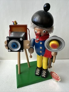 De colección Steinbach Musical Reuge Fotógrafo Fumador 9.5”x5”x5” Alemania Occidental - Imagen 1 de 9