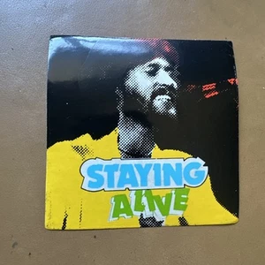 Bin STAYING ALIVE STICKER DECAL The Bee Gees 3.75 X 3.75” - Foto 1 di 3