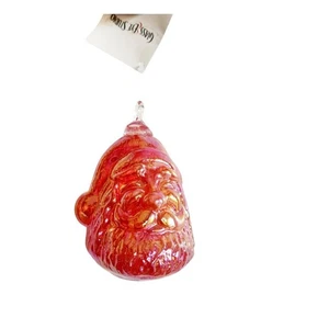 Ornamento Natalizio Studio Occhi di Vetro Babbo Natale Rosso Iridescente Nuovo con etichette - Foto 1 di 2
