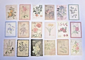 Forest Woodland Stamp Stickers Botanical Flower Scrapbook Autumn Journal 60 Pack - Picture 1 of 16