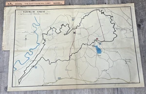 WWII NFS Forestry Map – Wentwood Forest & Reservoir – Large Double Sheet Area 20 - Picture 1 of 11
