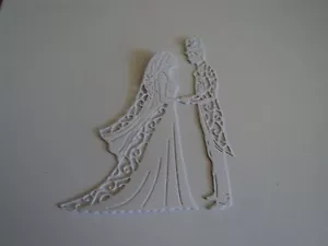 TATTERED LACE VINTAGE BRIDE & GROOM DIE CUTS (NEW RELEASE) X 12 IN WHITE - Picture 1 of 1