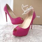 Christian Louboutin Open Toe Pumps High Heels Sandals Us 55 Pink Made In Italy