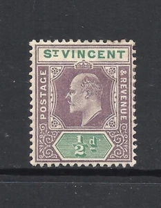 ST. VINCENT SCOTT 71 MH FINE - 1902 1/2p LILAC & GREEN ISSUE - KING EDWARD VII - Picture 1 of 2