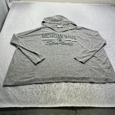 Michigan State Spartans Concepts Sports Hoodie Womens Large Gray Oversized Cover