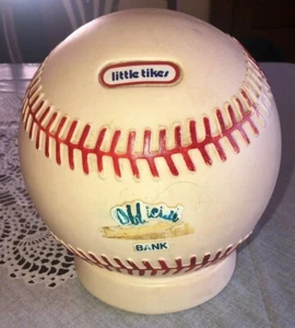 Little Tikes Official Baseball Piggy Coin Bank with Stopper Vintage - Picture 1 of 4