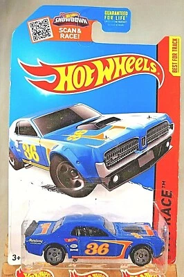 Hot Wheels #181 HW Race-Track Aces '68 Mercury Cougar 2015 azul con 5 radios grises Foto 1 de 4