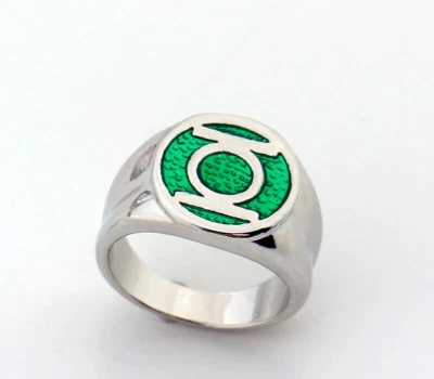 Green Lantern Super Hero Ring Green Lantern Ring Choice of Size - Image 1 of 2