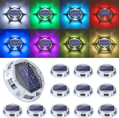 4-12x Solarleuchte Solarlampe Bodenstrahler Bodeneinbau Außen Gartenstrahler RGB - Bild 1 von 4