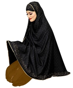 Women Islamic Chadar Indian Pakistani Bollywood hijab headwrap shawl Dubai Trend - Picture 1 of 4