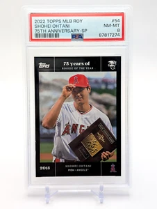 Shohei Ohtani 2022 Topps ROY 75th Anniversary SP SHORT PRINT VARIATION PSA 8 - Picture 1 of 6