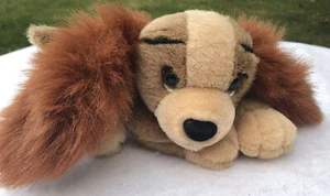 Walt Disney Lady Tramp Plush Dog 8 inch Lying Down Playful Vtg Stuffed Animal - Picture 1 of 8