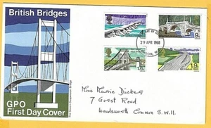 GB - 1968 GPO Illustrated FDC - BRITISH BRIDGES - Fdi LONDON WC - Bild 1 von 1