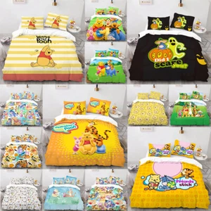 3D Winnie pooh Duvet Cover Pillow Case Bedding Set Tigger 3-piece Bedroom duvets - Picture 1 of 18