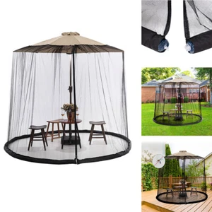 Umbrella Table Screen Cover Mosquito Netting with Zipper Outdoor Patio Netting - Picture 1 of 29