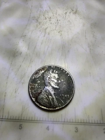 1943, Steel Wheat Penny, No Mint Mark, L On Rim, Error Cover