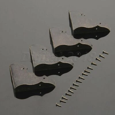 Protectores antiguos de protección de esquina de libro de metal vintage 4 piezas herrajes decorativos Foto 1 de 4