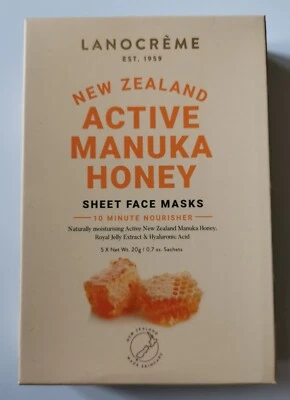Lanocreme-New Zealand Active Manuka Honey Sheet Face Mask 5 Sachets - Image 1 of 3