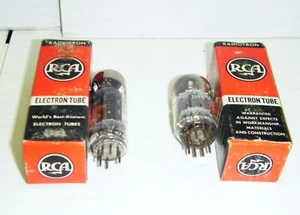 Two RCA Radiotron Electron Tubes - R-CC 5 and JG-12AY7 - Picture 1 of 8