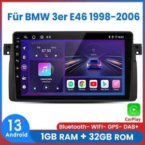 Für BMW 3er E46 1998-2006 Carplay Android 13 Autoradio GPS NAVI BT WIFI RDS DAB+ - Bild 1 von 13