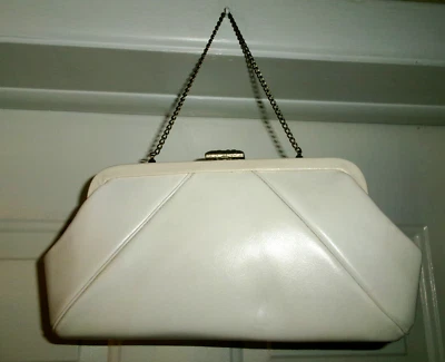 Винтажная белая сумка-клатч HL с цепным ремнем, б/у в отличном состоянии сумочка Harry Levine - Изображение 1 из 4