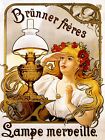 Brunner Freres Lamps 1900 Vintage Style Electric Lamp Ad Poster - 20x28