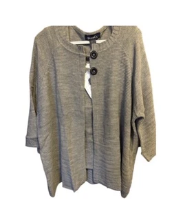 Denim & Co Two Button Cardigan & Shell Gray NEW Size 2X - Picture 1 of 11