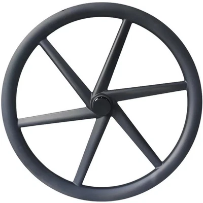 700C Staggered 6 Spokes Carbon Fiber Bicycle Wheel 31mm Width 40mm Depth - Image 1 of 4