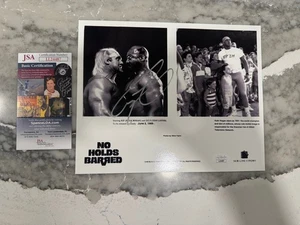 1989 HULK HOGAN & ZUES Autograph 8x10 B&W Photo JSA Cert WWE WWF No Holds Barred - Picture 1 of 6