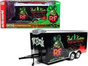 Auto World 1:18 Rat Fink Four Wheel Enclosed Trailer - Picture 1 of 4