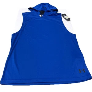 Under Armour Medium Men's Blue Heat Gear Velocity Sleeveless Hoodie Shirt 132173 - Picture 1 of 5