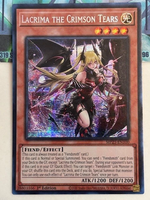 Yugioh 1x Lacrima the Crimson Tears Secret MP25-EN100 2025 Mega-Pack 1st Ed NM - Image 1 of 1