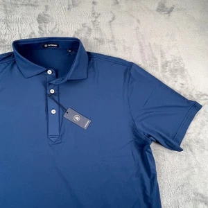 Turthleson Mens Navy Blue Performance Polo Shirt XL Golf Athletic - Picture 1 of 11