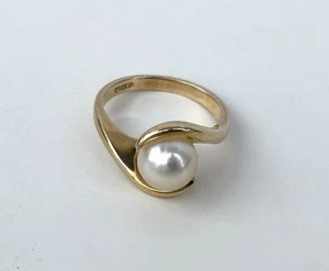 14 Karat Gold Ring 4,30 Gramm mit Perle Größe 6,25 gebrauchsfertiger Zustand - Bild 1 von 8