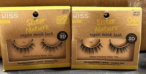Kiss Sister Nature Vegan Mink Falsche Wimpern - Ivy X2 Boxen 88163 SNV01 - Bild 1 von 2