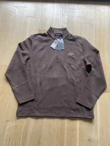 CALLAWAY MENS 1/4 zip Golf pullover long sleeve Top Sweatshirt - BROWN - MEDIUM - Picture 1 of 4