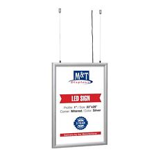 Best Buy LEDbox 22x28 Inch Double Sided LED Backlit Snap Poster Frame Silver 1"